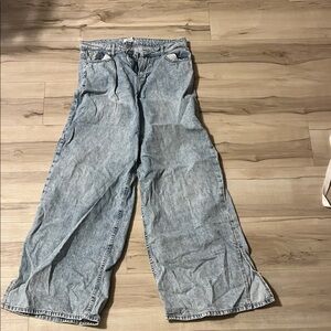 Forever 21 Washed Blue Flare Jeans